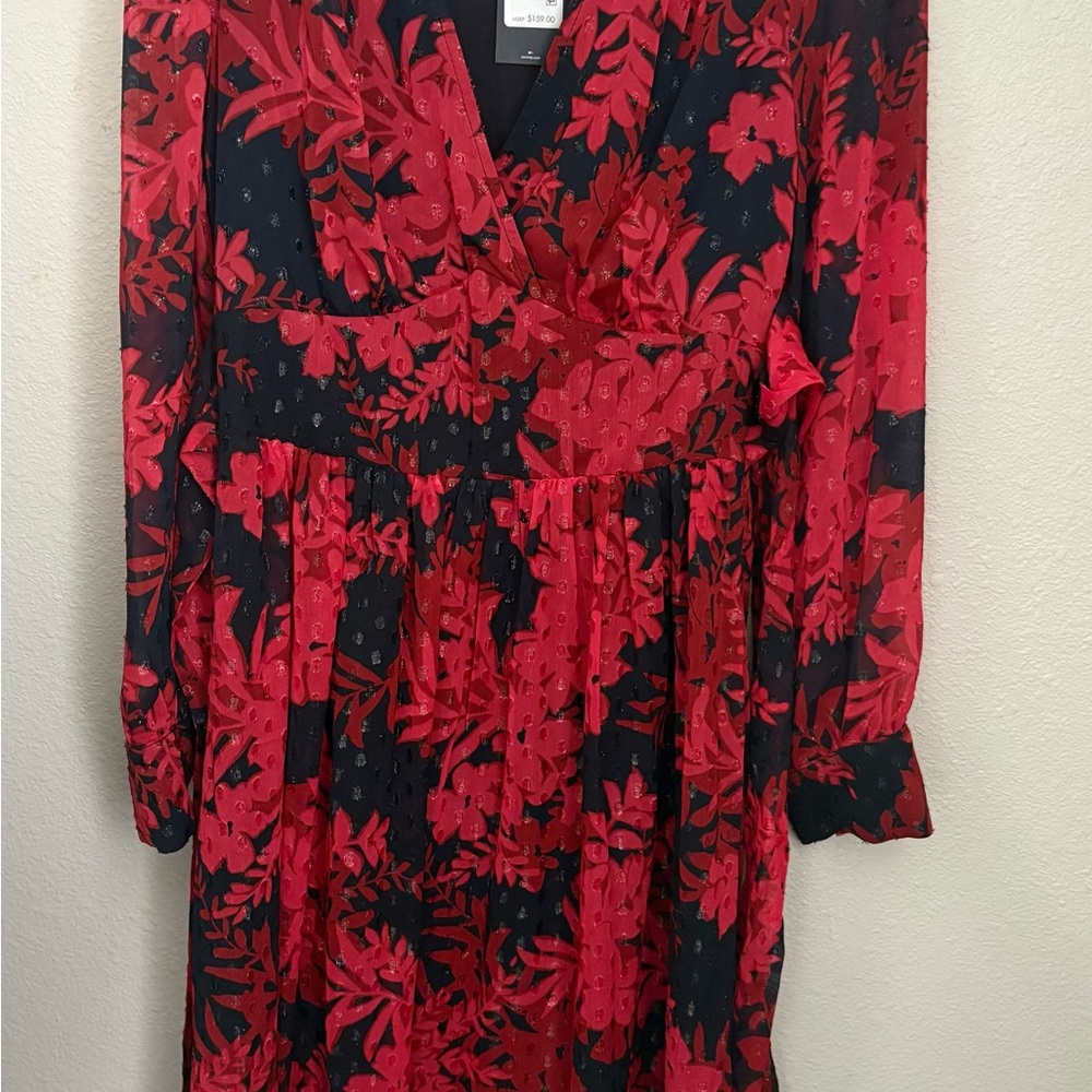 Tommy Hilfiger Red and Black Floral Dress